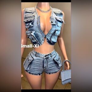 Viral online boutique denim 2pc set